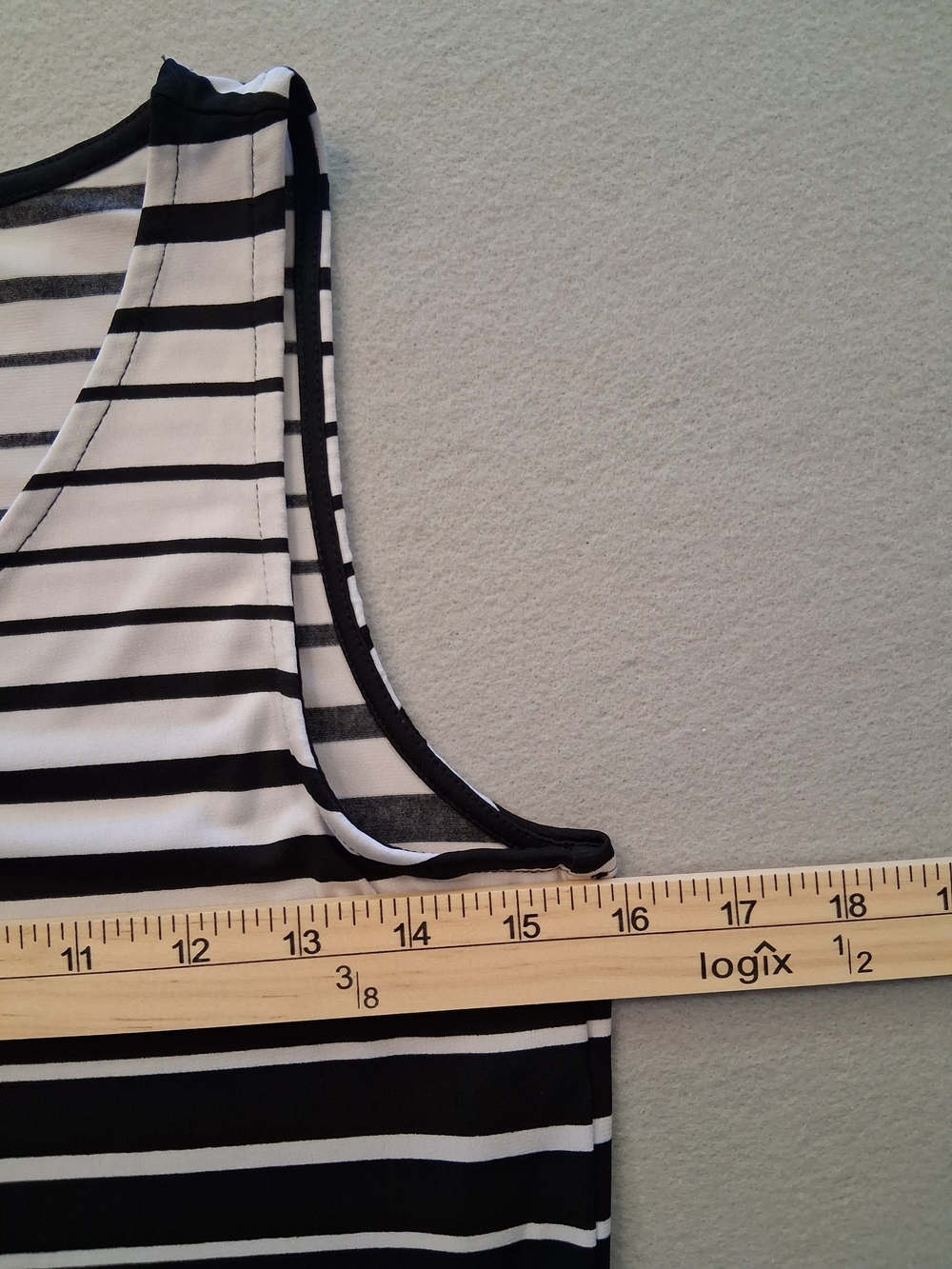 Apt. 9  Sz S Black and White Striped V-Neck Sleeveless Maxi Dress - Picture 4 of 5